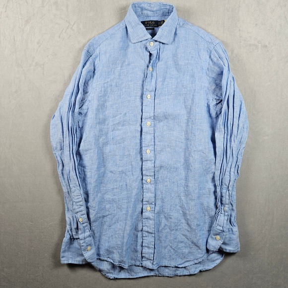 Polo Ralph Lauren Other - Polo Ralph Lauren Linen Shirt Mens Small Blue Button Up Lightweight Classic Fit